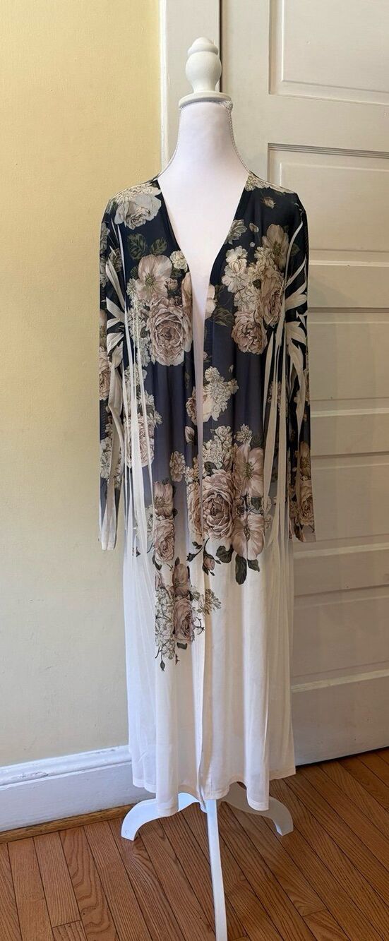 Origami by Vivien kimono artsy boho bohemian navy blue lightweight size large L